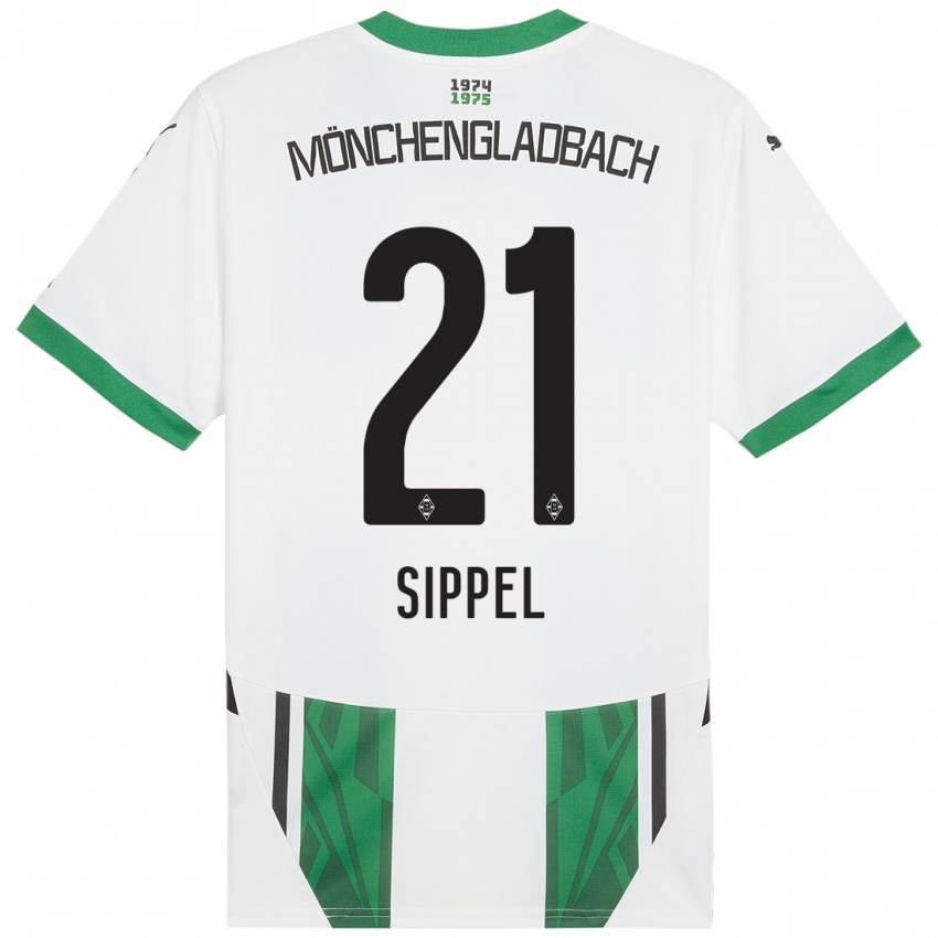 Kinder Tobias Sippel #21 Weiß Grün Heimtrikot Trikot 2024/25 T-Shirt