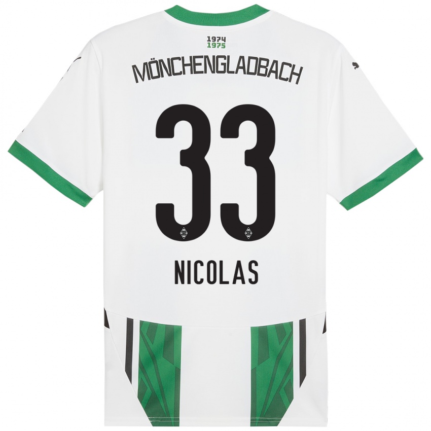 Kinder Moritz Nicolas #33 Weiß Grün Heimtrikot Trikot 2024/25 T-Shirt