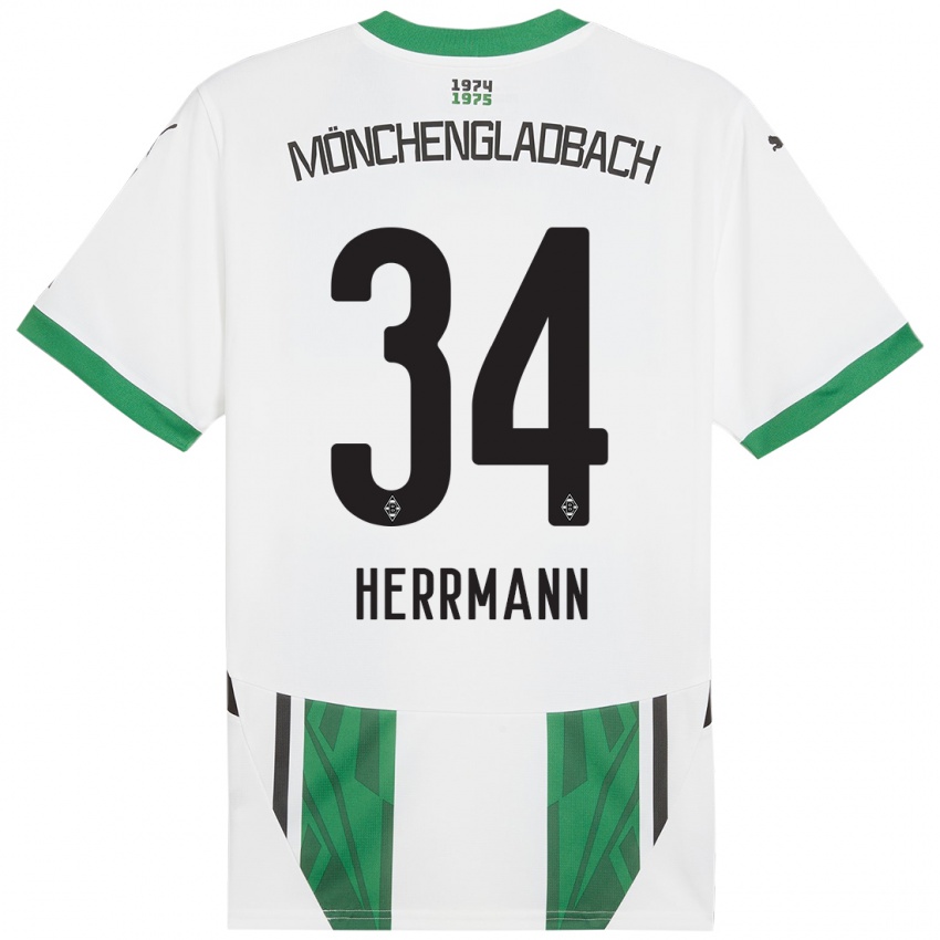 Kinder Charles Herrmann #34 Weiß Grün Heimtrikot Trikot 2024/25 T-Shirt