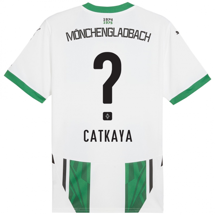 Kinder Talha Catkaya #0 Weiß Grün Heimtrikot Trikot 2024/25 T-Shirt