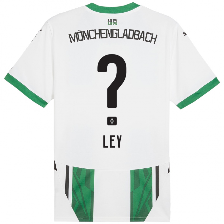 Kinder Marlon Ley #0 Weiß Grün Heimtrikot Trikot 2024/25 T-Shirt