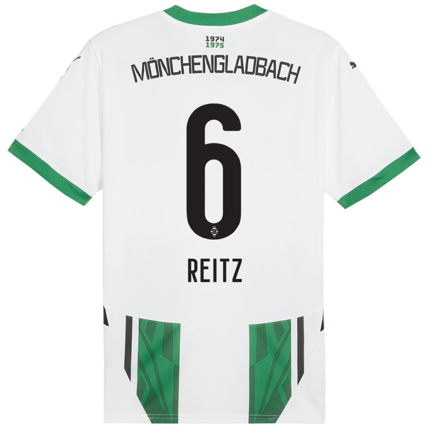 Kinder Tony Reitz #6 Weiß Grün Heimtrikot Trikot 2024/25 T-Shirt