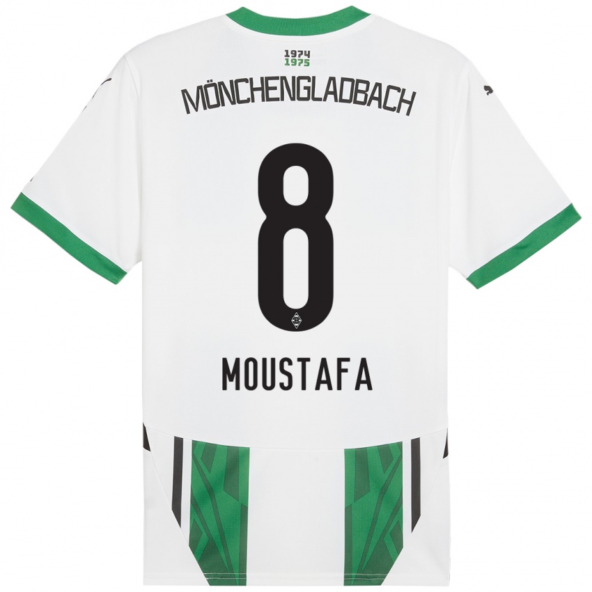 Kinder Moustafa Ashraf Moustafa #8 Weiß Grün Heimtrikot Trikot 2024/25 T-Shirt