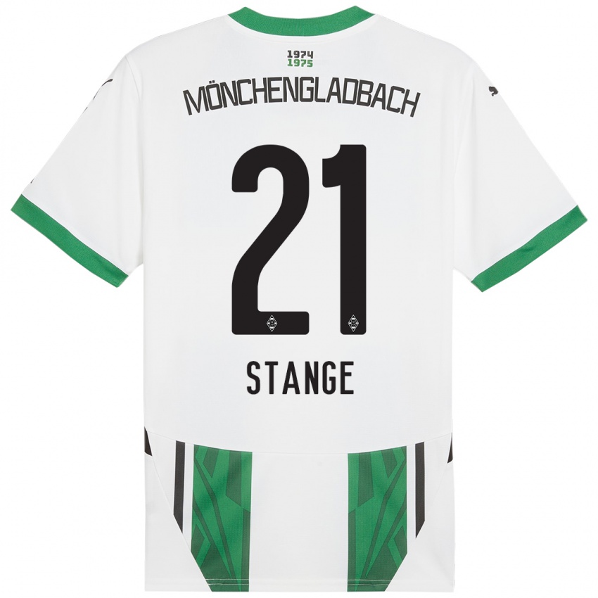 Kinder Veit Stange #21 Weiß Grün Heimtrikot Trikot 2024/25 T-Shirt