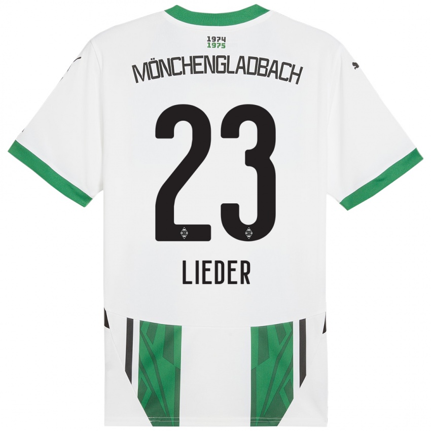 Kinder Michel Lieder #23 Weiß Grün Heimtrikot Trikot 2024/25 T-Shirt