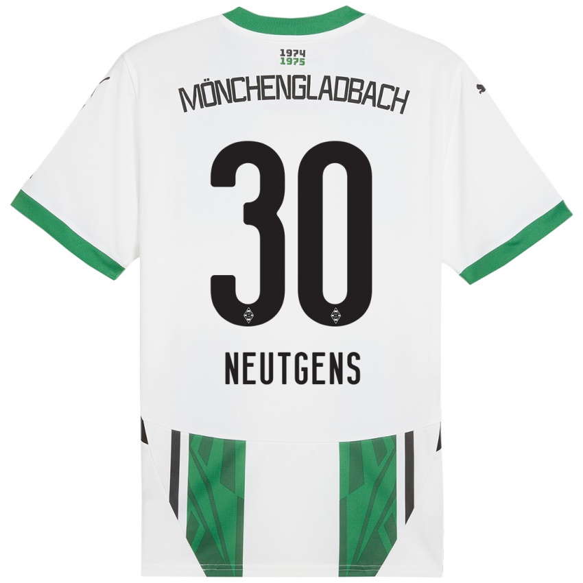 Kinder Maximilian Neutgens #30 Weiß Grün Heimtrikot Trikot 2024/25 T-Shirt