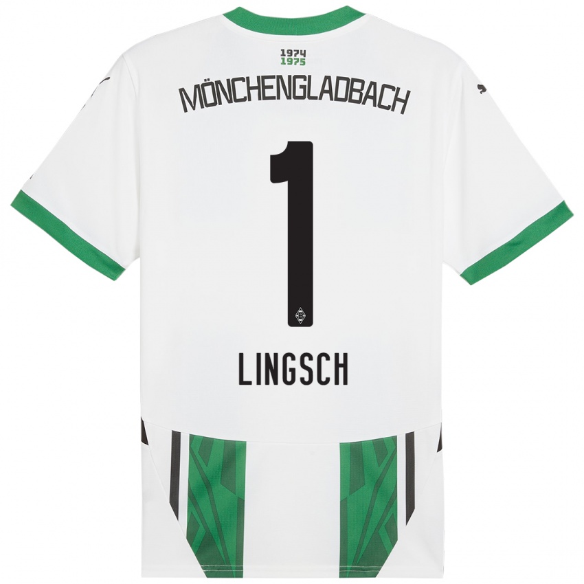 Kinder Tina Lingsch #1 Weiß Grün Heimtrikot Trikot 2024/25 T-Shirt