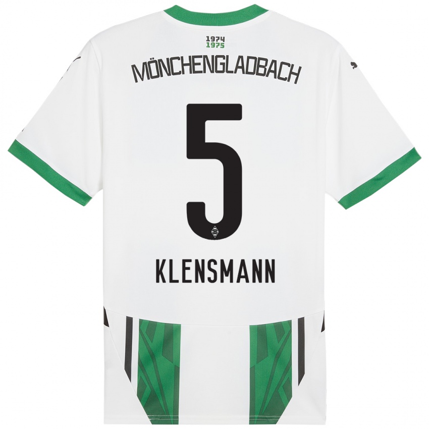 Kinder Paula Klensmann #5 Weiß Grün Heimtrikot Trikot 2024/25 T-Shirt