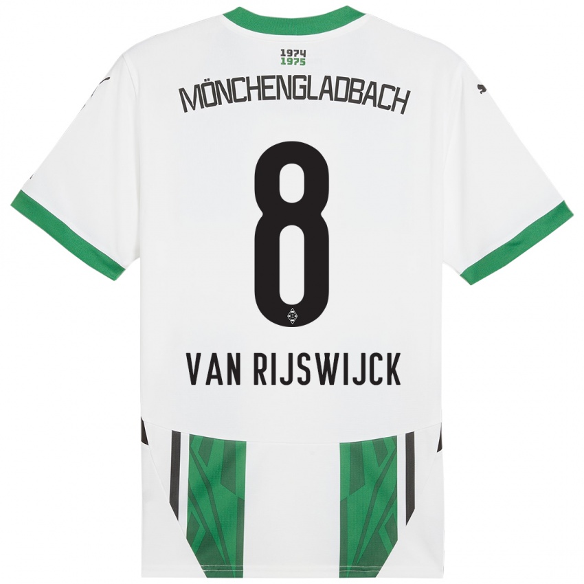 Kinder Britt Van Rijswijck #8 Weiß Grün Heimtrikot Trikot 2024/25 T-Shirt