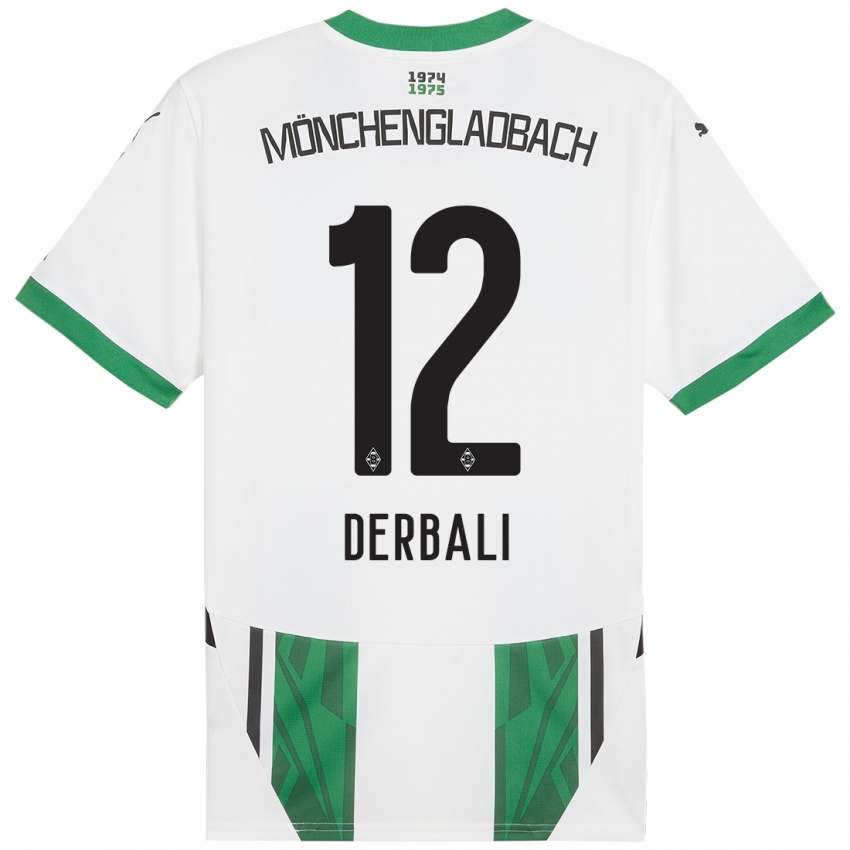 Kinder Louisa Derbali #12 Weiß Grün Heimtrikot Trikot 2024/25 T-Shirt