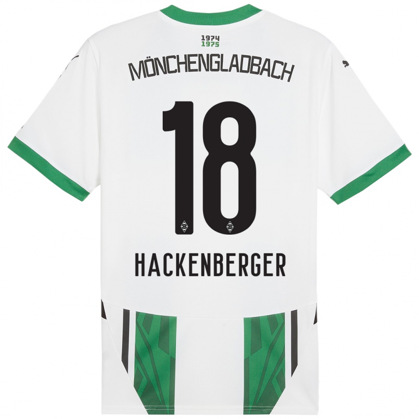 Kinder Jessica Hackenberger #18 Weiß Grün Heimtrikot Trikot 2024/25 T-Shirt