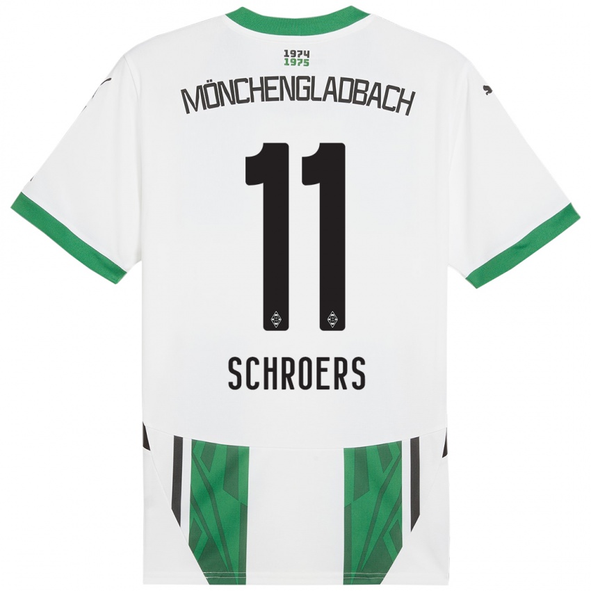 Kinder Mika Schroers #11 Weiß Grün Heimtrikot Trikot 2024/25 T-Shirt