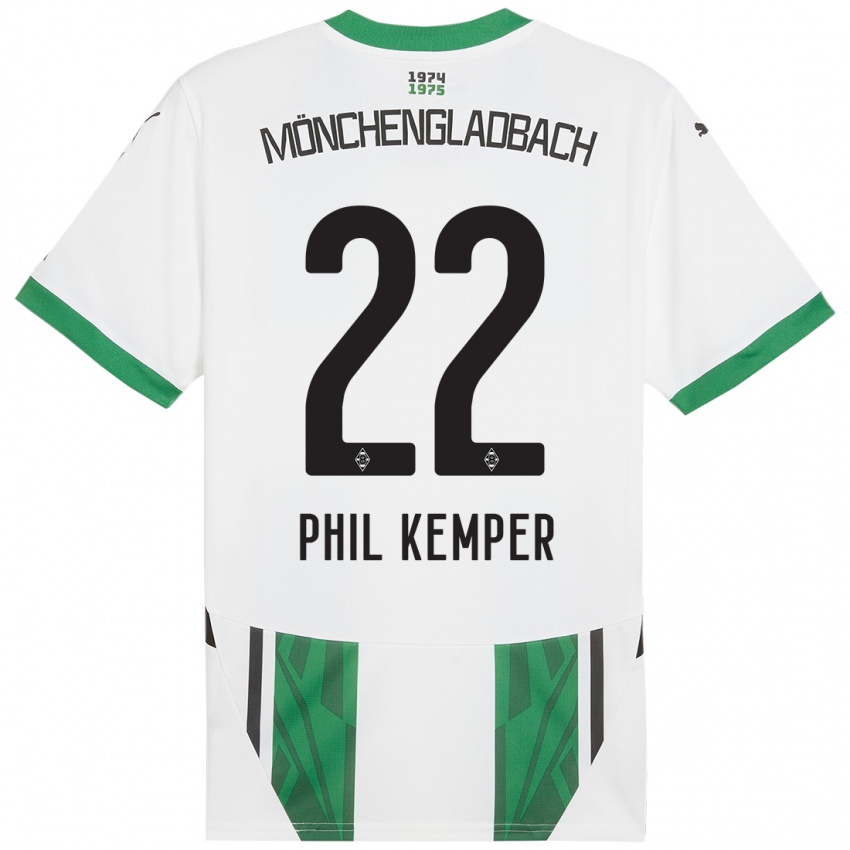 Kinder Phil Kemper #22 Weiß Grün Heimtrikot Trikot 2024/25 T-Shirt