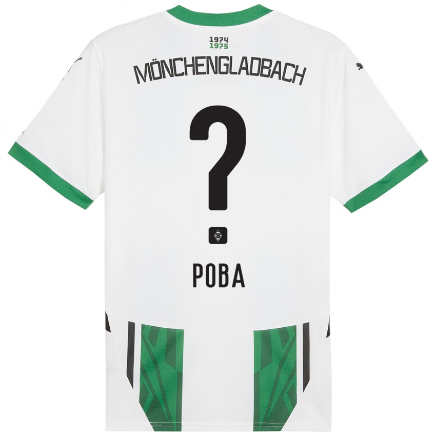 Kinder Peniel Poba #0 Weiß Grün Heimtrikot Trikot 2024/25 T-Shirt