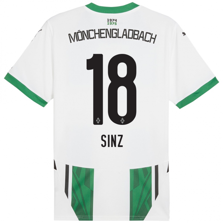 Kinder Michelle Sinz #18 Weiß Grün Heimtrikot Trikot 2024/25 T-Shirt