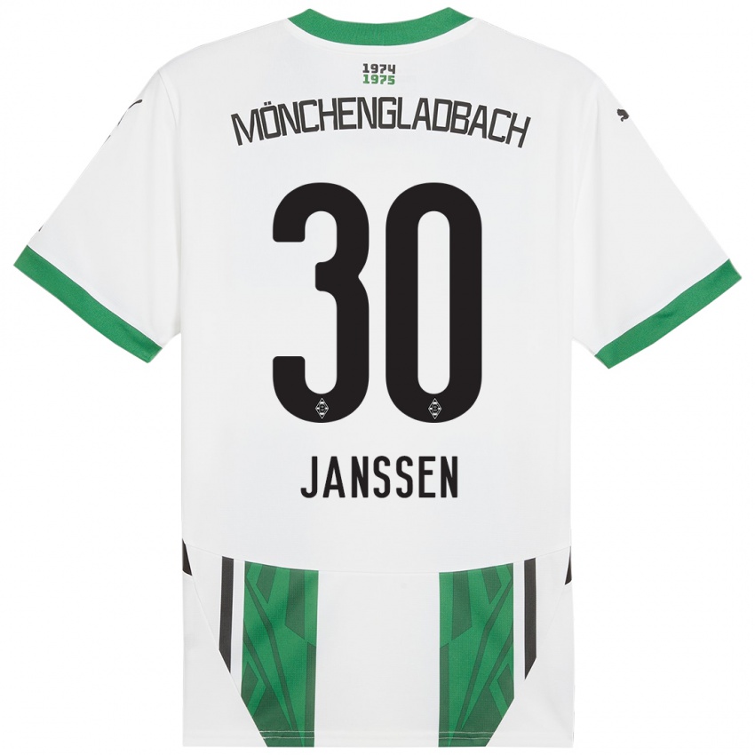 Kinder Annalena Janssen #30 Weiß Grün Heimtrikot Trikot 2024/25 T-Shirt