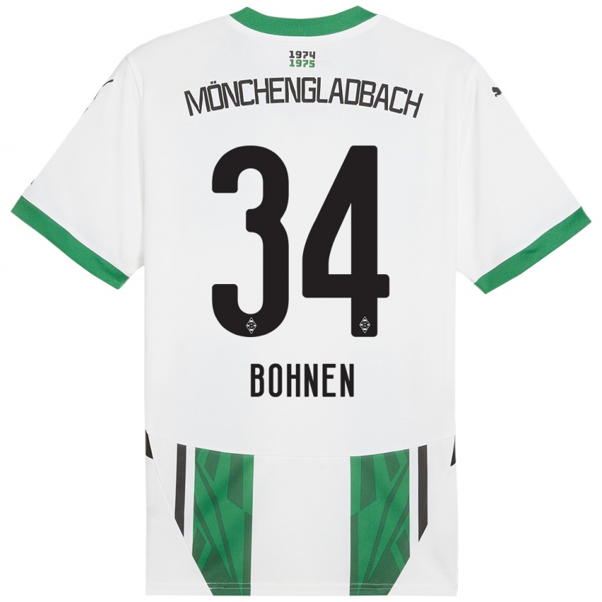 Kinder Bohnen #34 Weiß Grün Heimtrikot Trikot 2024/25 T-Shirt