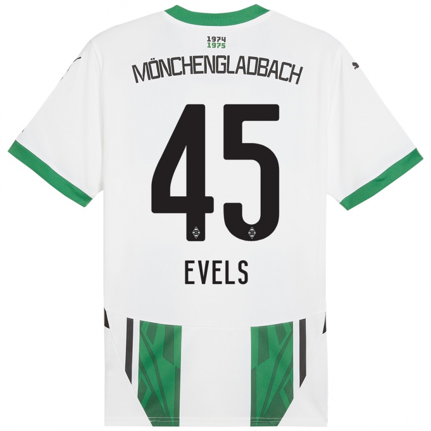 Kinder Emily Evels #45 Weiß Grün Heimtrikot Trikot 2024/25 T-Shirt