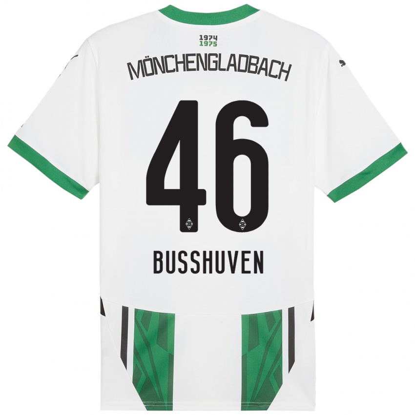 Kinder Alina Busshuven #46 Weiß Grün Heimtrikot Trikot 2024/25 T-Shirt