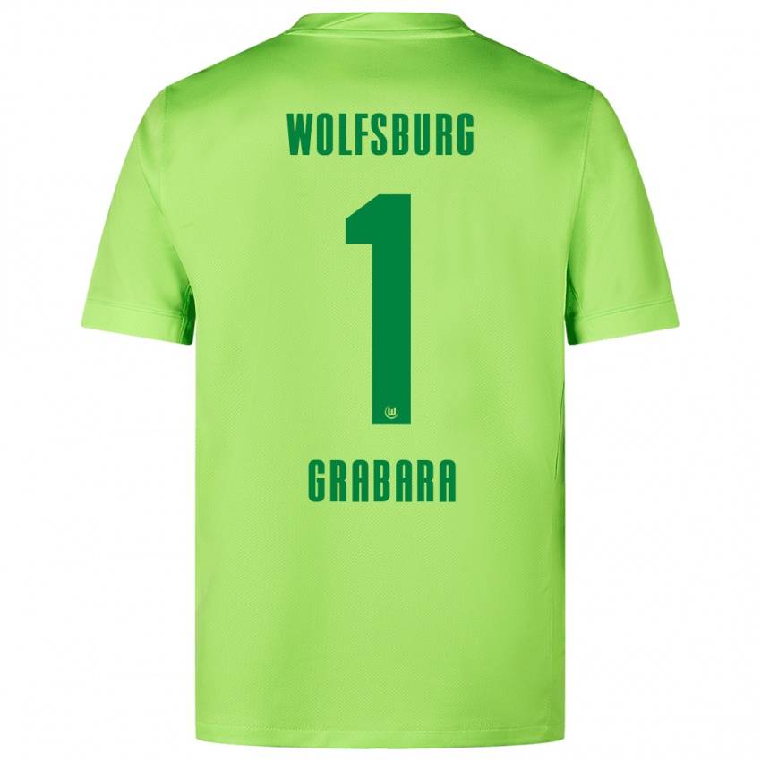 Kinder Kamil Grabara #1 Fluoreszierendes Grün Heimtrikot Trikot 2024/25 T-Shirt