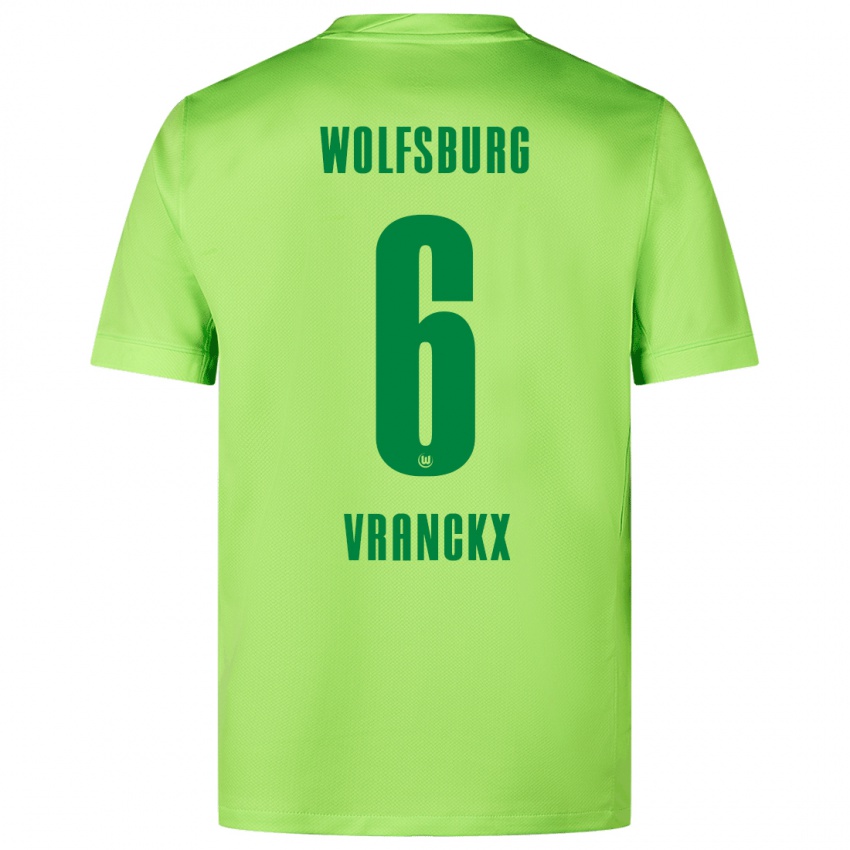 Kinder Aster Vranckx #6 Fluoreszierendes Grün Heimtrikot Trikot 2024/25 T-Shirt