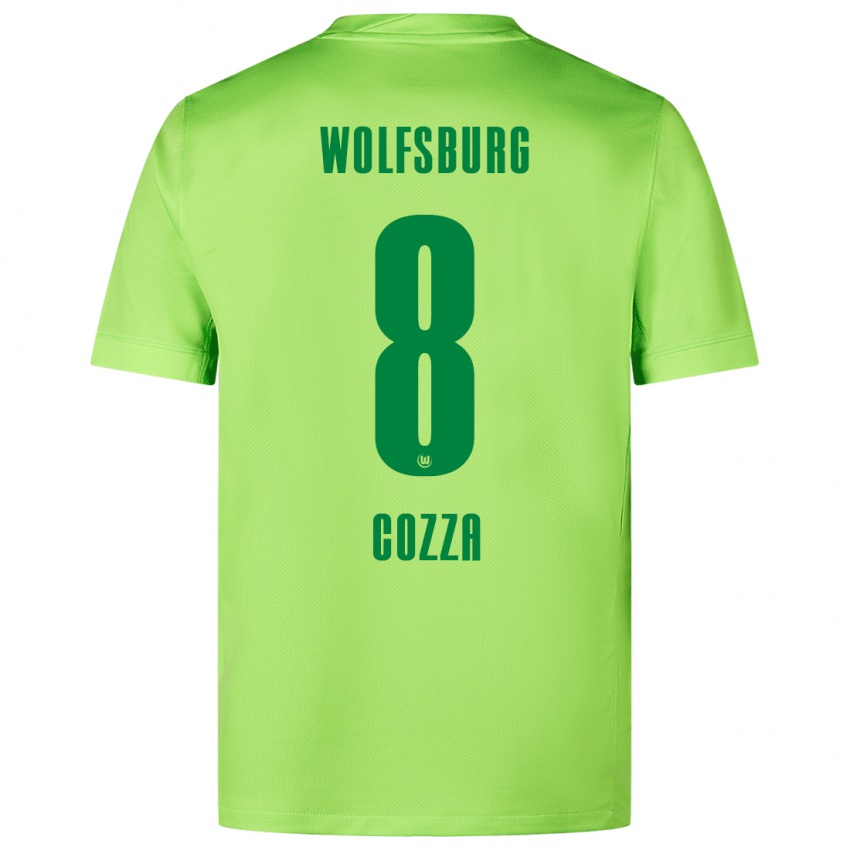 Kinder Nicolas Cozza #8 Fluoreszierendes Grün Heimtrikot Trikot 2024/25 T-Shirt