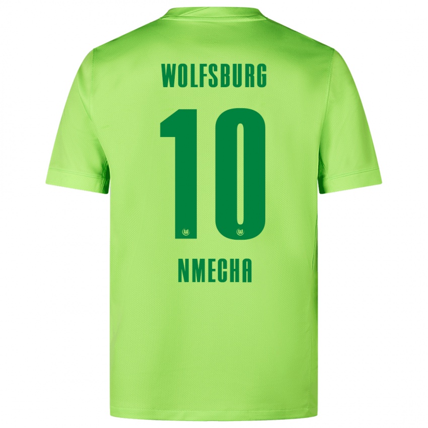 Kinder Lukas Nmecha #10 Fluoreszierendes Grün Heimtrikot Trikot 2024/25 T-Shirt