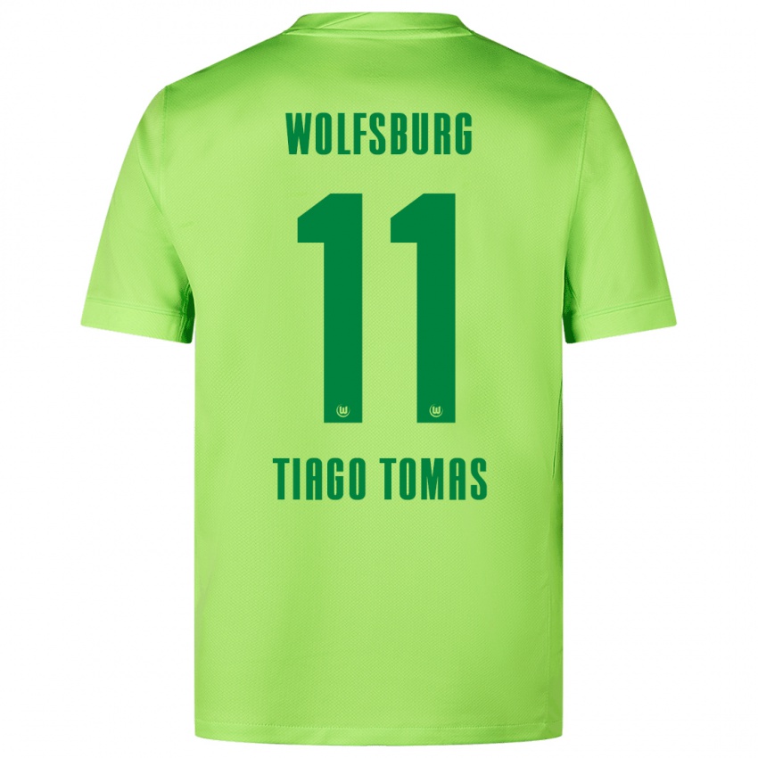 Kinder Tiago Tomás #11 Fluoreszierendes Grün Heimtrikot Trikot 2024/25 T-Shirt