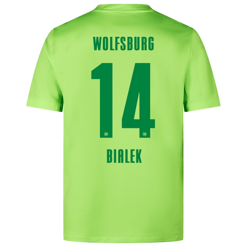 Kinder Bartosz Bialek #14 Fluoreszierendes Grün Heimtrikot Trikot 2024/25 T-Shirt