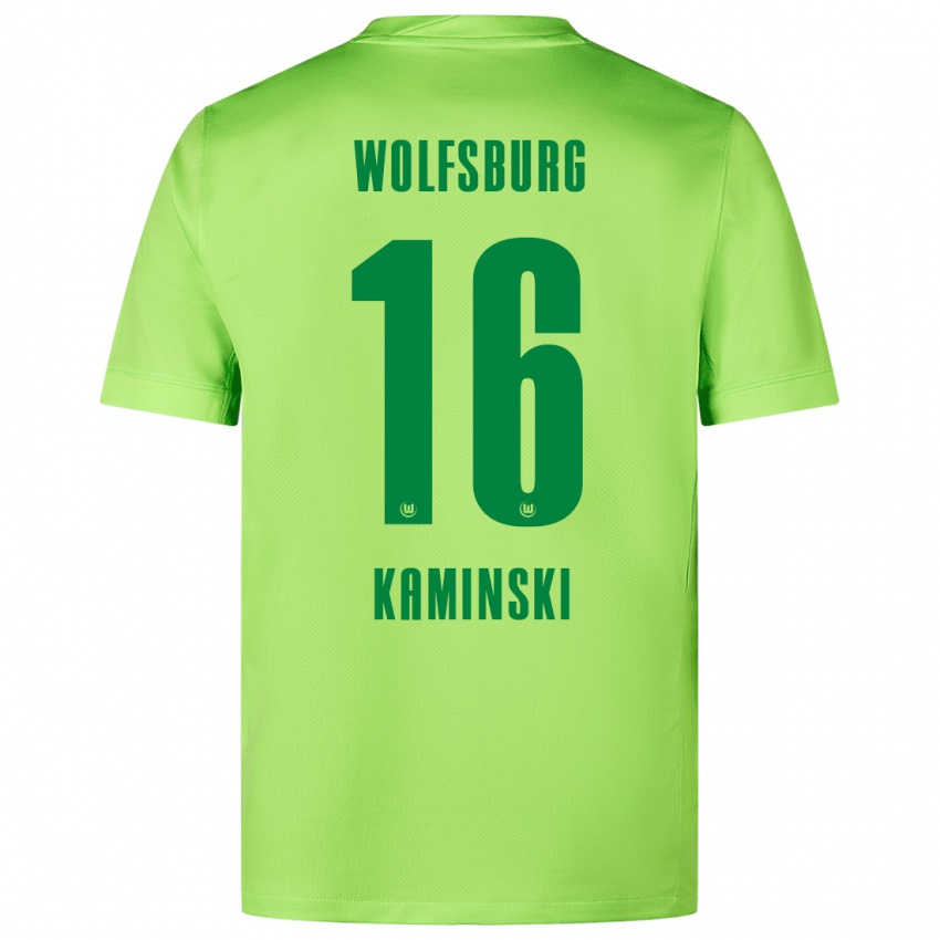 Kinder Jakub Kaminski #16 Fluoreszierendes Grün Heimtrikot Trikot 2024/25 T-Shirt