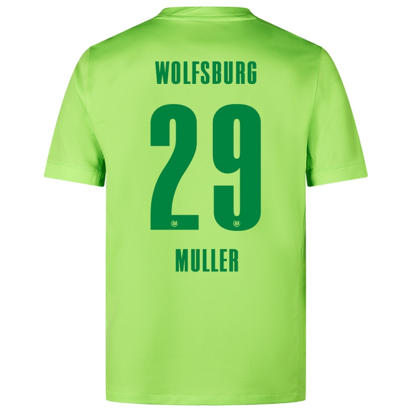 Kinder Marius Müller #29 Fluoreszierendes Grün Heimtrikot Trikot 2024/25 T-Shirt