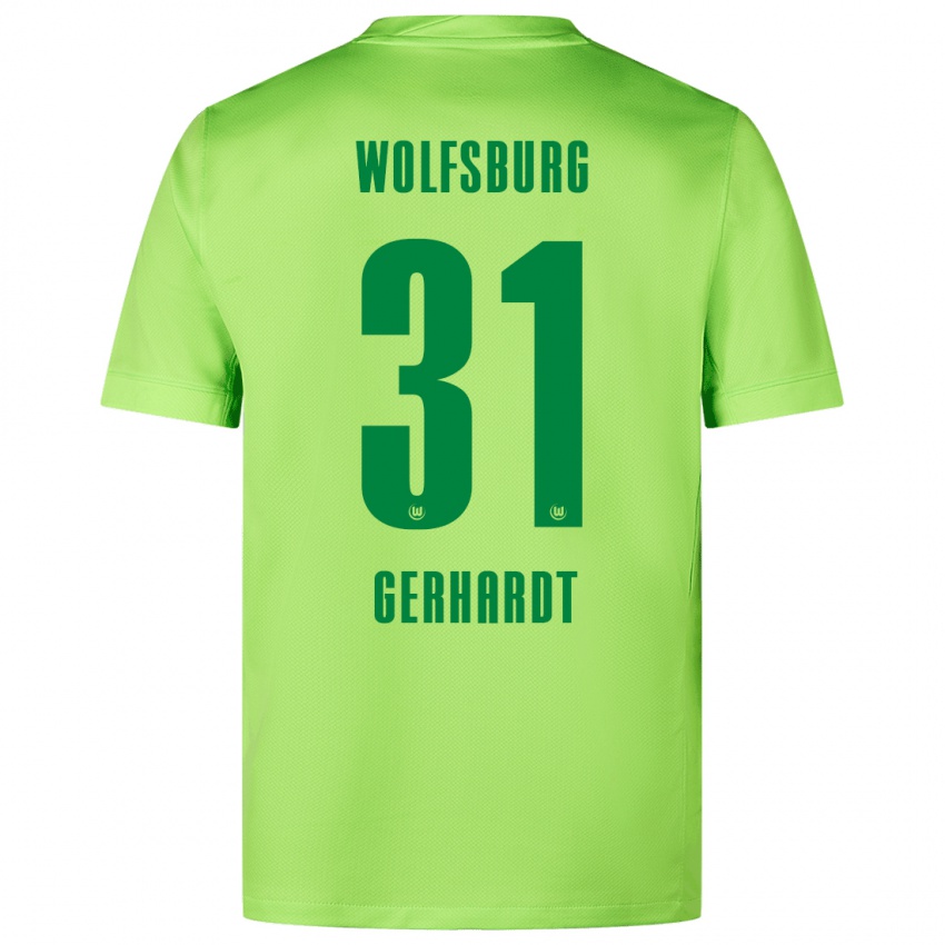 Kinder Yannick Gerhardt #31 Fluoreszierendes Grün Heimtrikot Trikot 2024/25 T-Shirt