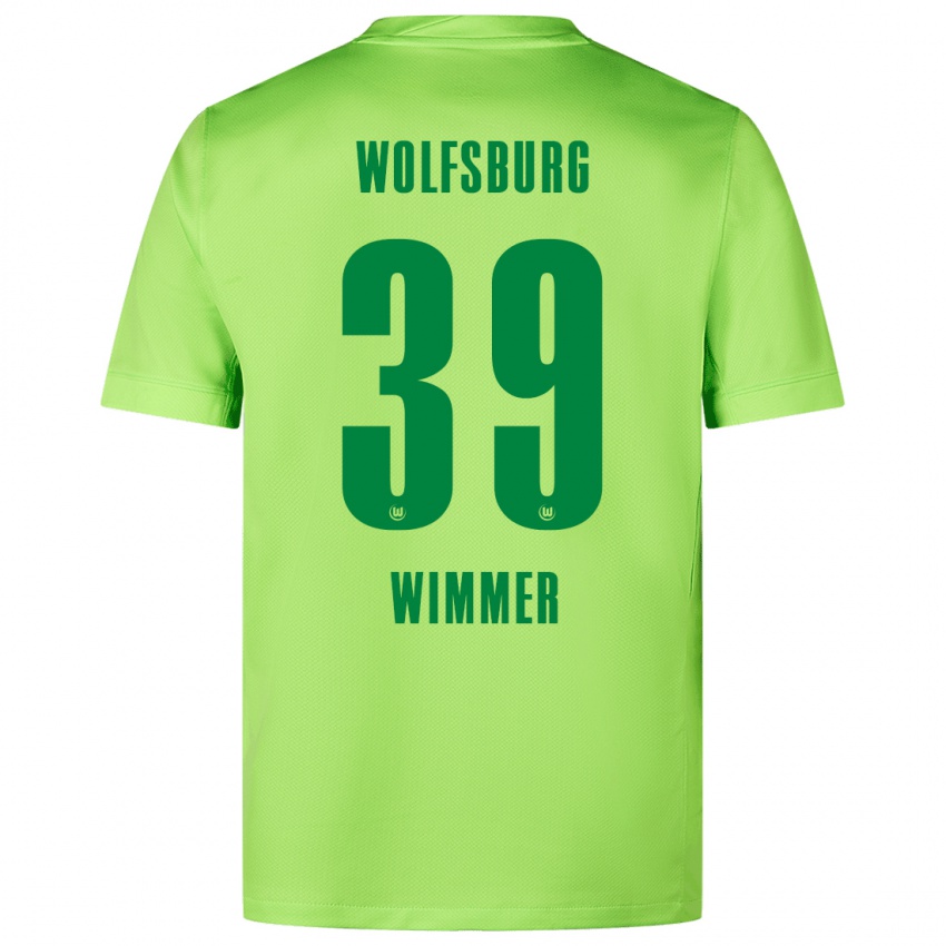 Kinder Patrick Wimmer #39 Fluoreszierendes Grün Heimtrikot Trikot 2024/25 T-Shirt