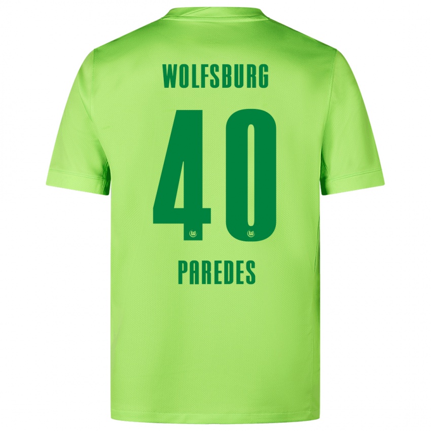 Kinder Kevin Paredes #40 Fluoreszierendes Grün Heimtrikot Trikot 2024/25 T-Shirt