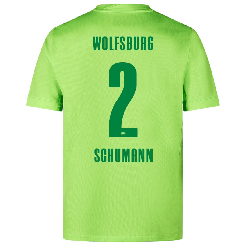 Kinder Anton Schumann #2 Fluoreszierendes Grün Heimtrikot Trikot 2024/25 T-Shirt