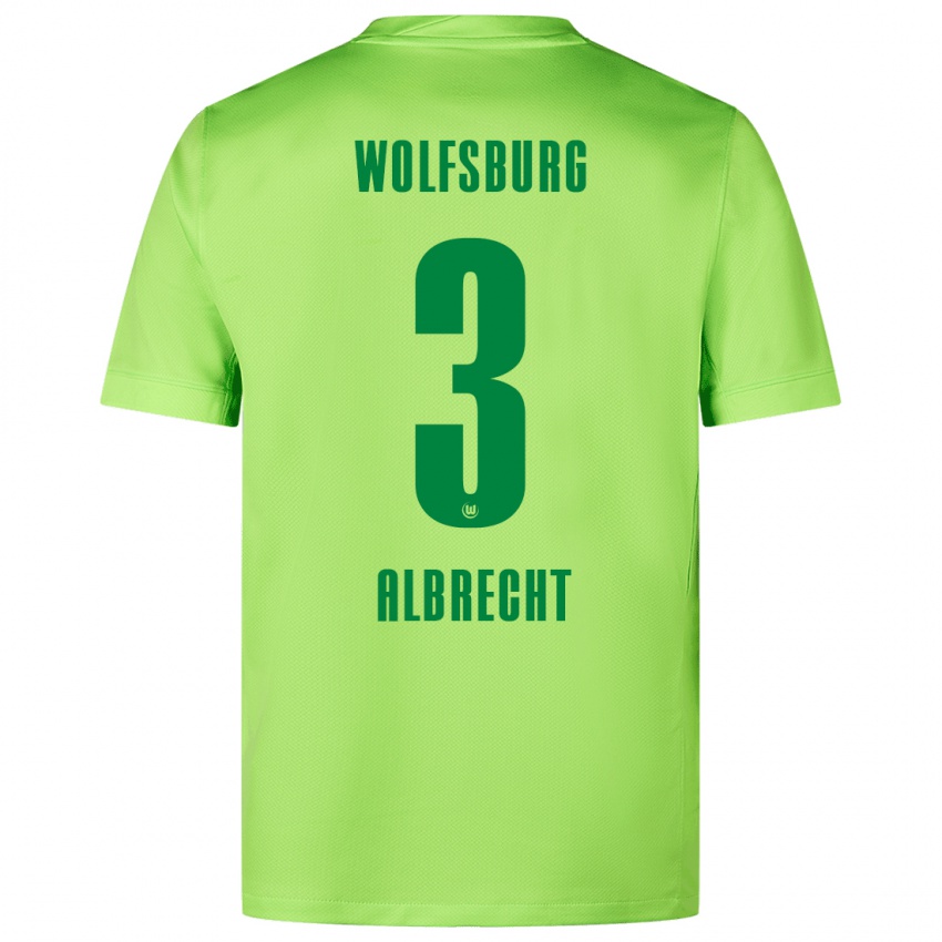 Kinder Ben Albrecht #3 Fluoreszierendes Grün Heimtrikot Trikot 2024/25 T-Shirt