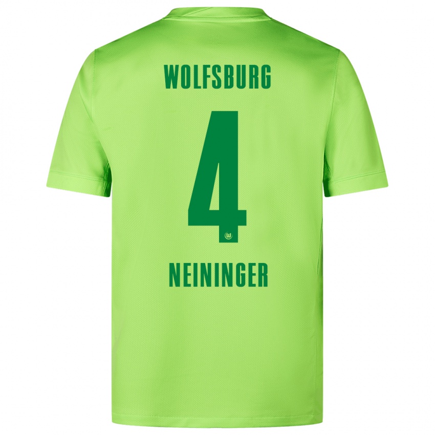 Kinder Till Neininger #4 Fluoreszierendes Grün Heimtrikot Trikot 2024/25 T-Shirt