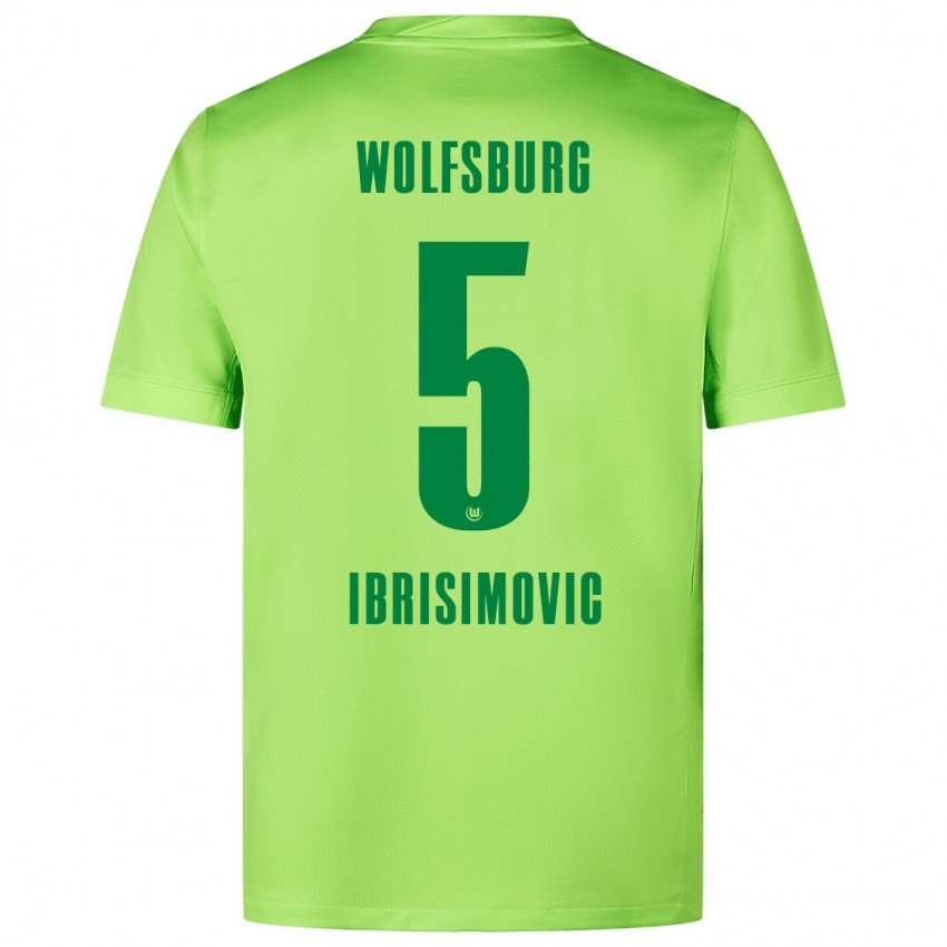 Kinder Amar Ibrisimovic #5 Fluoreszierendes Grün Heimtrikot Trikot 2024/25 T-Shirt