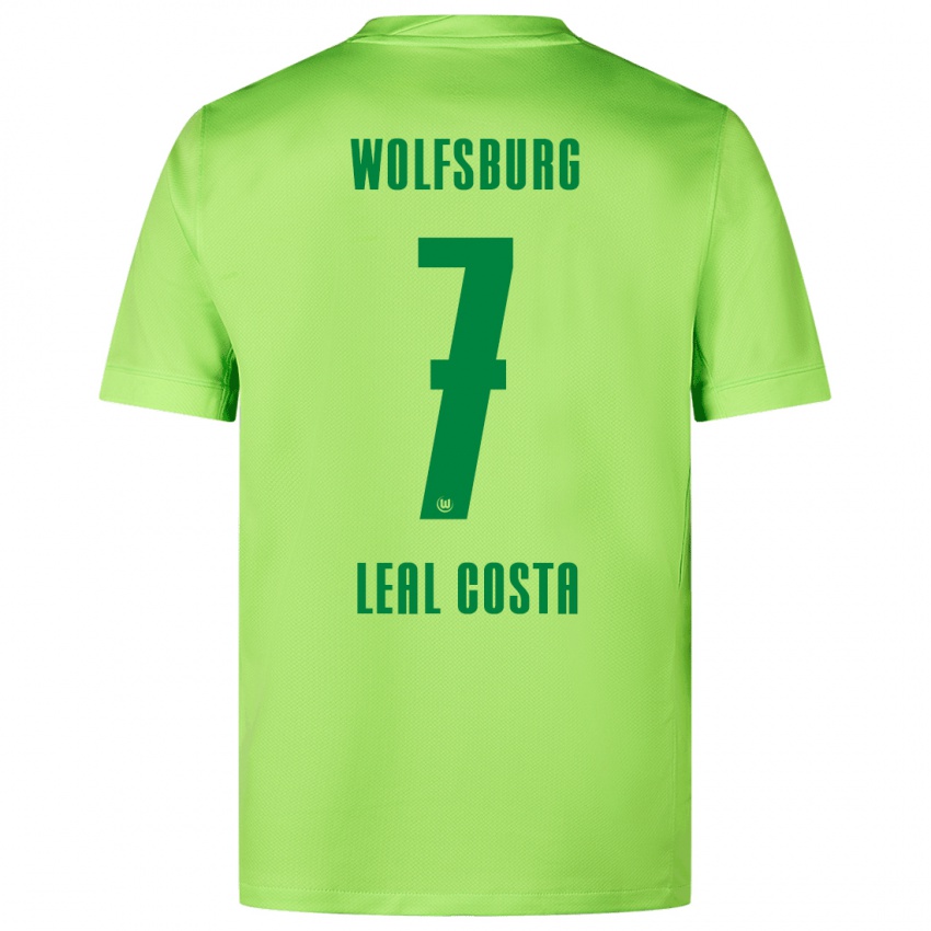 Kinder David Leal Costa #7 Fluoreszierendes Grün Heimtrikot Trikot 2024/25 T-Shirt