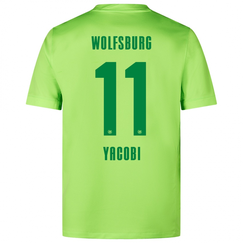 Kinder Nilas Yacobi #11 Fluoreszierendes Grün Heimtrikot Trikot 2024/25 T-Shirt