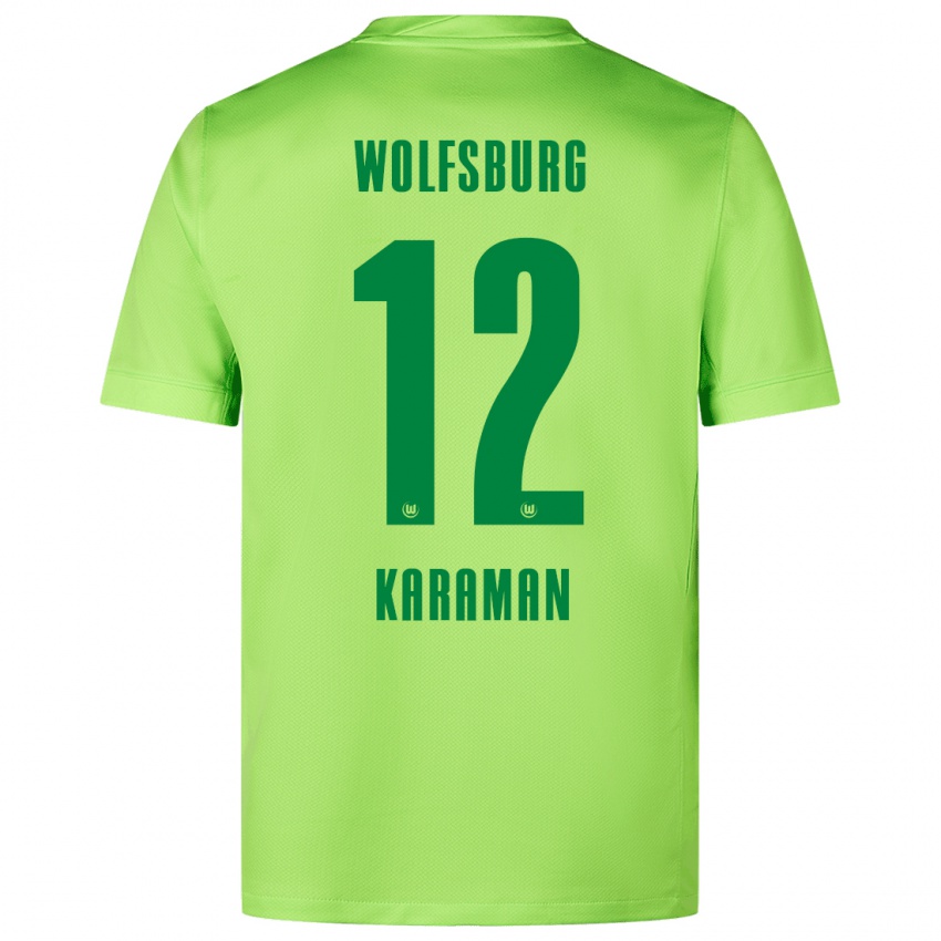 Kinder Tarik Karaman #12 Fluoreszierendes Grün Heimtrikot Trikot 2024/25 T-Shirt