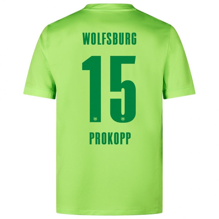 Kinder Oskar Prokopp #15 Fluoreszierendes Grün Heimtrikot Trikot 2024/25 T-Shirt