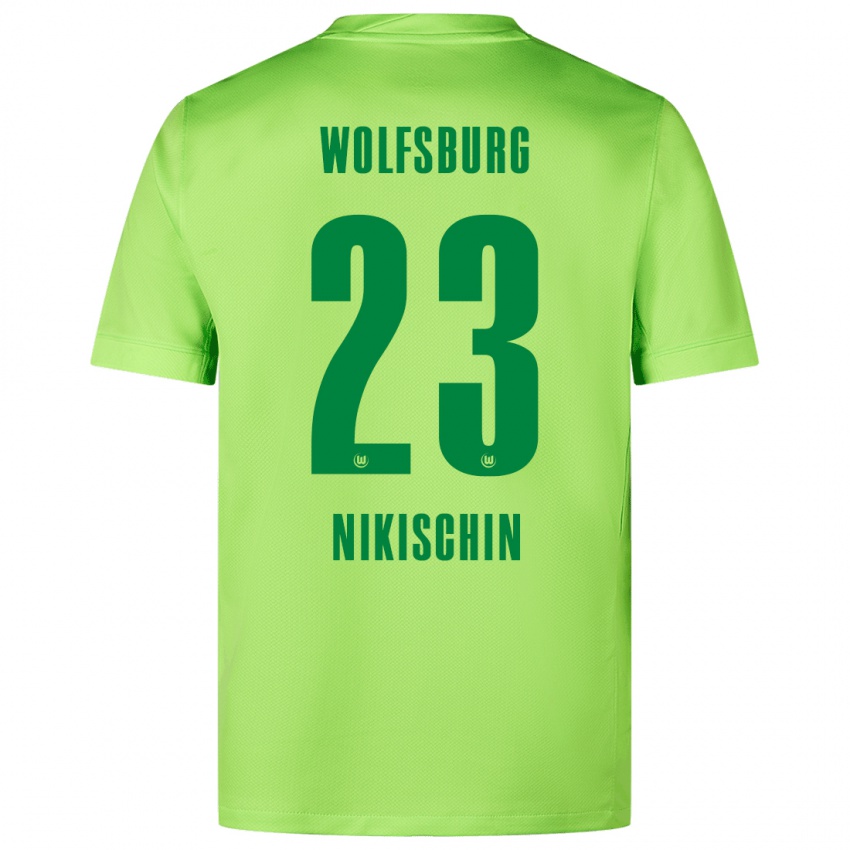 Kinder Adrian Nikischin #23 Fluoreszierendes Grün Heimtrikot Trikot 2024/25 T-Shirt