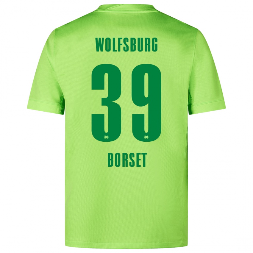 Kinder Anders Rønne Børset #39 Fluoreszierendes Grün Heimtrikot Trikot 2024/25 T-Shirt