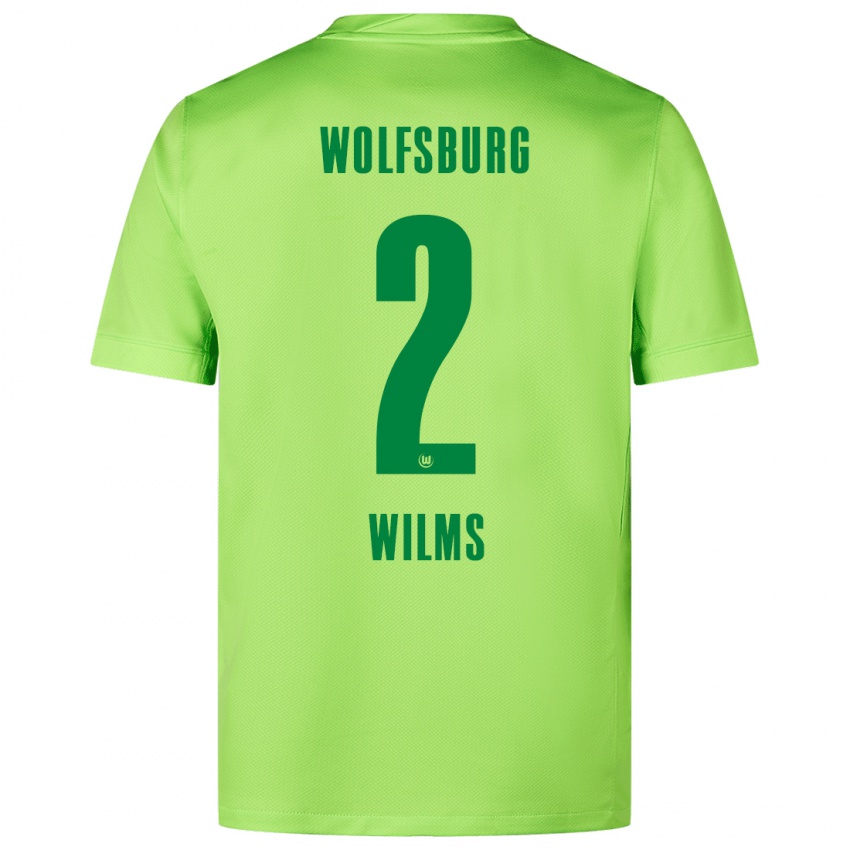 Kinder Lynn Wilms #2 Fluoreszierendes Grün Heimtrikot Trikot 2024/25 T-Shirt