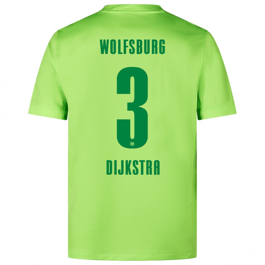 Kinder Caitlin Dijkstra #3 Fluoreszierendes Grün Heimtrikot Trikot 2024/25 T-Shirt