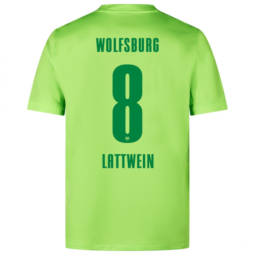 Kinder Lena Lattwein #8 Fluoreszierendes Grün Heimtrikot Trikot 2024/25 T-Shirt