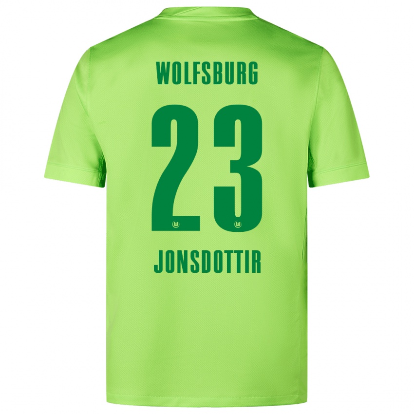 Kinder Sveindís Jane Jónsdóttir #23 Fluoreszierendes Grün Heimtrikot Trikot 2024/25 T-Shirt