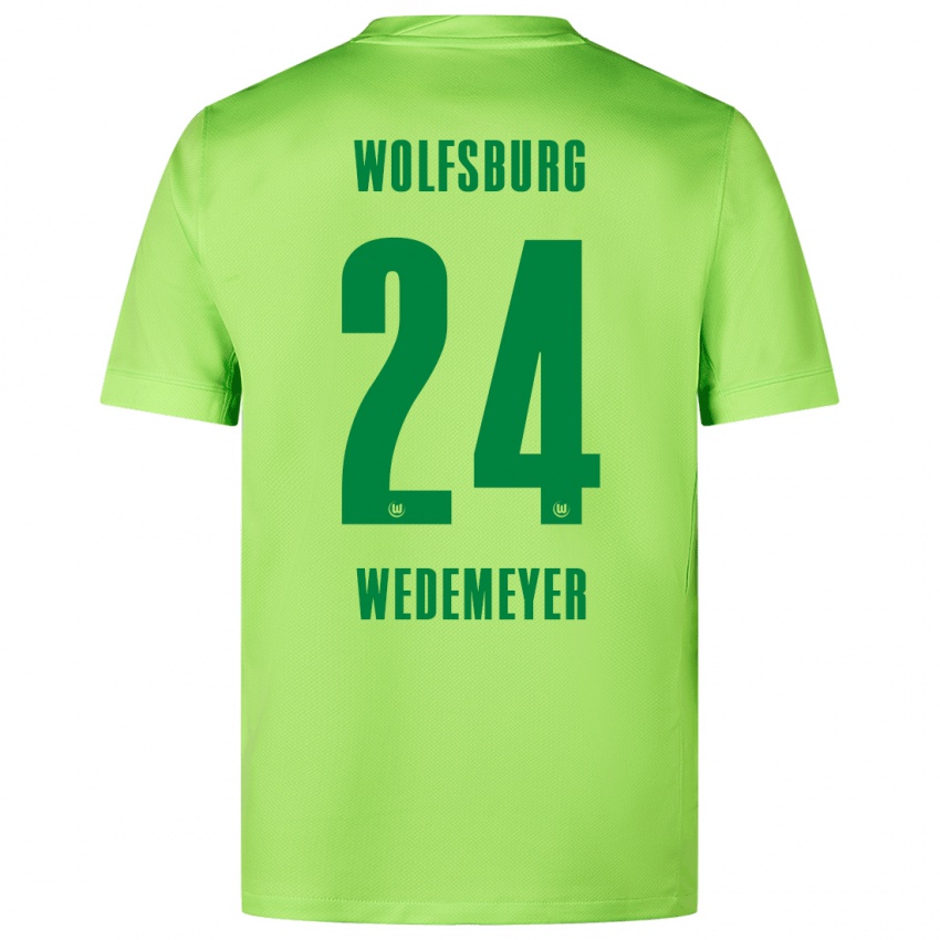 Kinder Joelle Wedemeyer #24 Fluoreszierendes Grün Heimtrikot Trikot 2024/25 T-Shirt