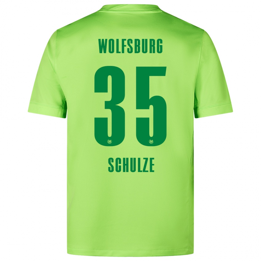 Kinder Philipp Schulze #35 Fluoreszierendes Grün Heimtrikot Trikot 2024/25 T-Shirt